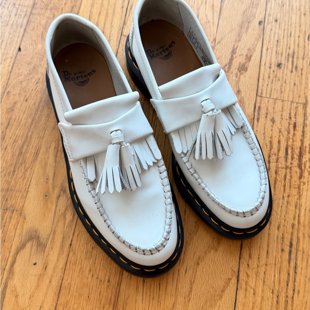 Dr. Martens White Tassel Slip-Ons Andrian